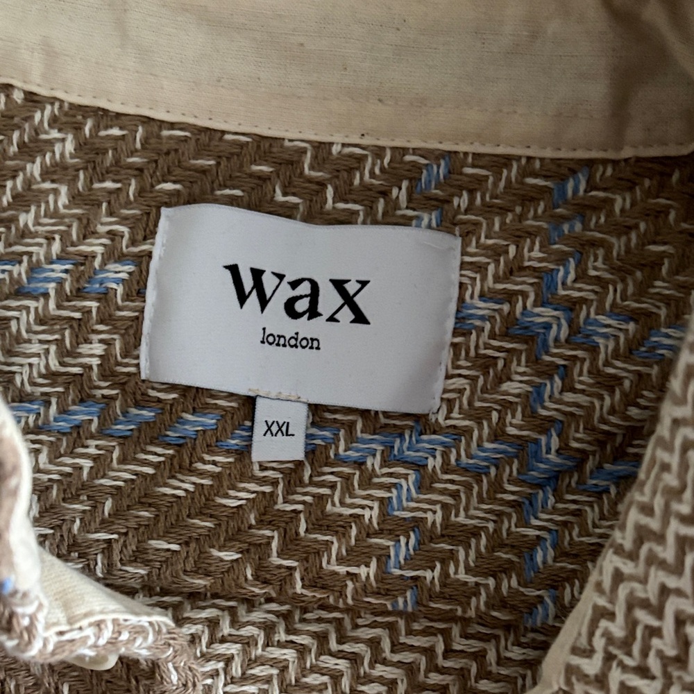 Wax London Tan and Gray Checkered Shirt Jacket - Picture 2 of 3
